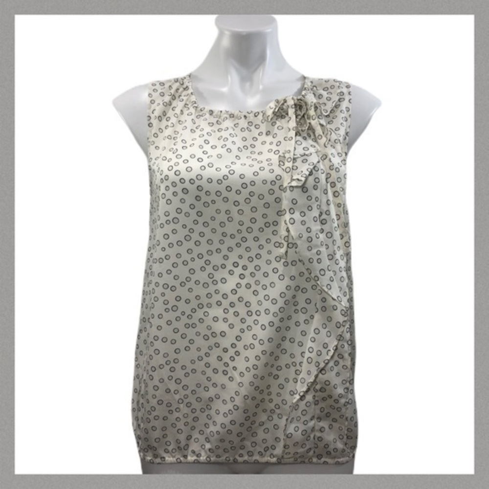 Loft Ann Taylor Ruffle Fall Satin Tie Blouse